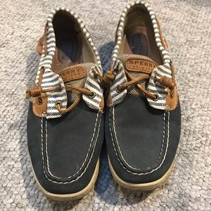 Navy Striped Sperrys